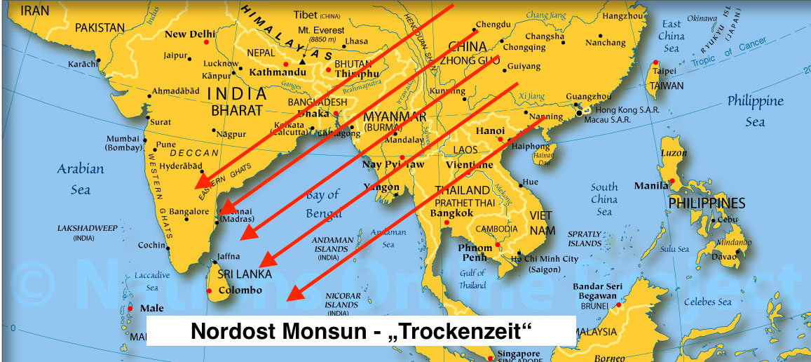 Nordost Monsun - Trockenzeit